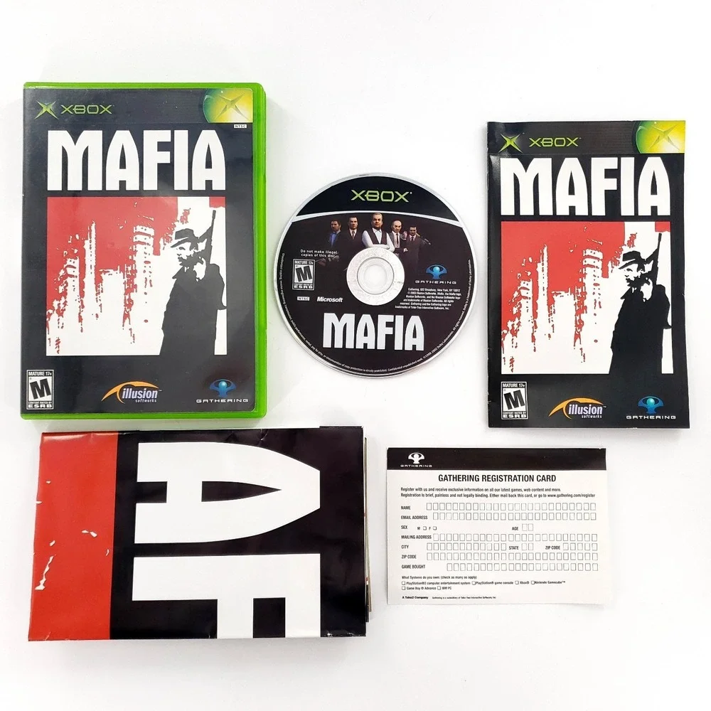 Mafia (Microsoft Xbox, 2004) Complete w/ Manual Poster & Reg Card Tested & Works